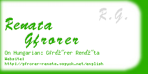 renata gfrorer business card